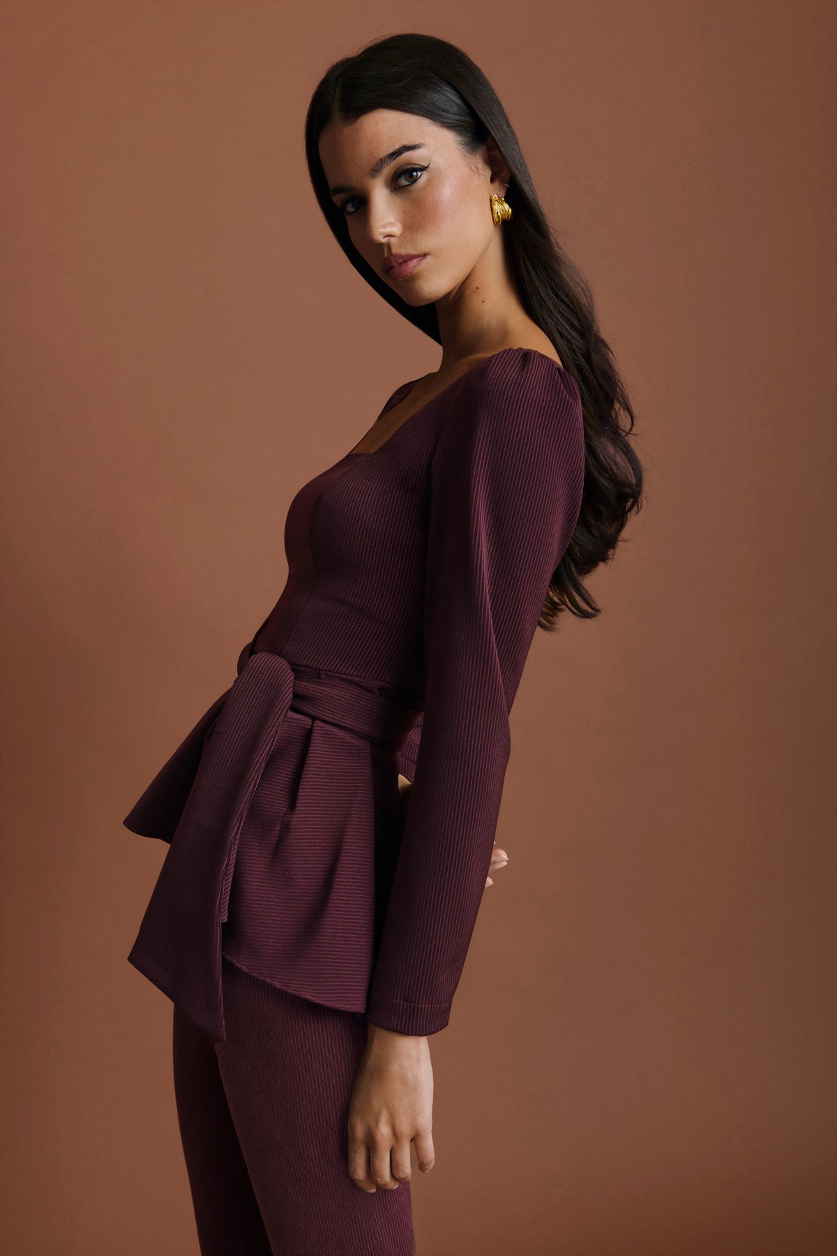 Miphai Top Freya Granate Casual Perfil