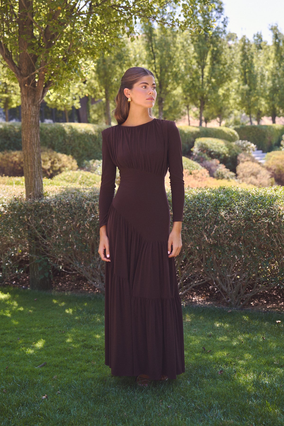 Miphai Vestido Amanda Marrón Invitada Lejos