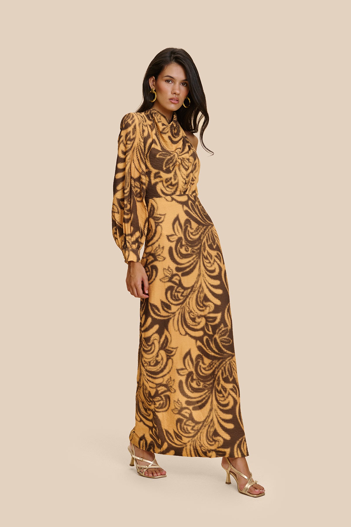 Belladona Mustard Print Dress