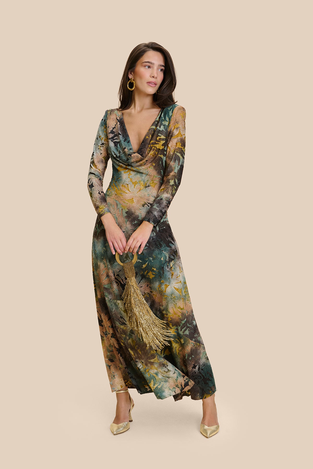 Cornelia Green Print Dress