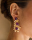 Boucles d'oreilles feuille violette 