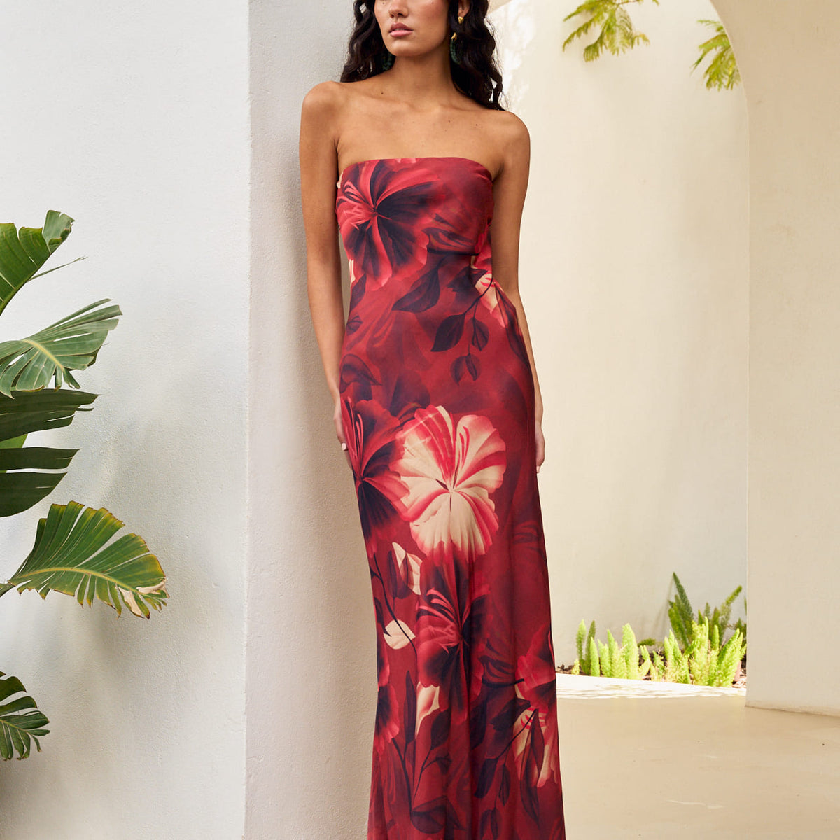 open lace back dress Red Havana Dress