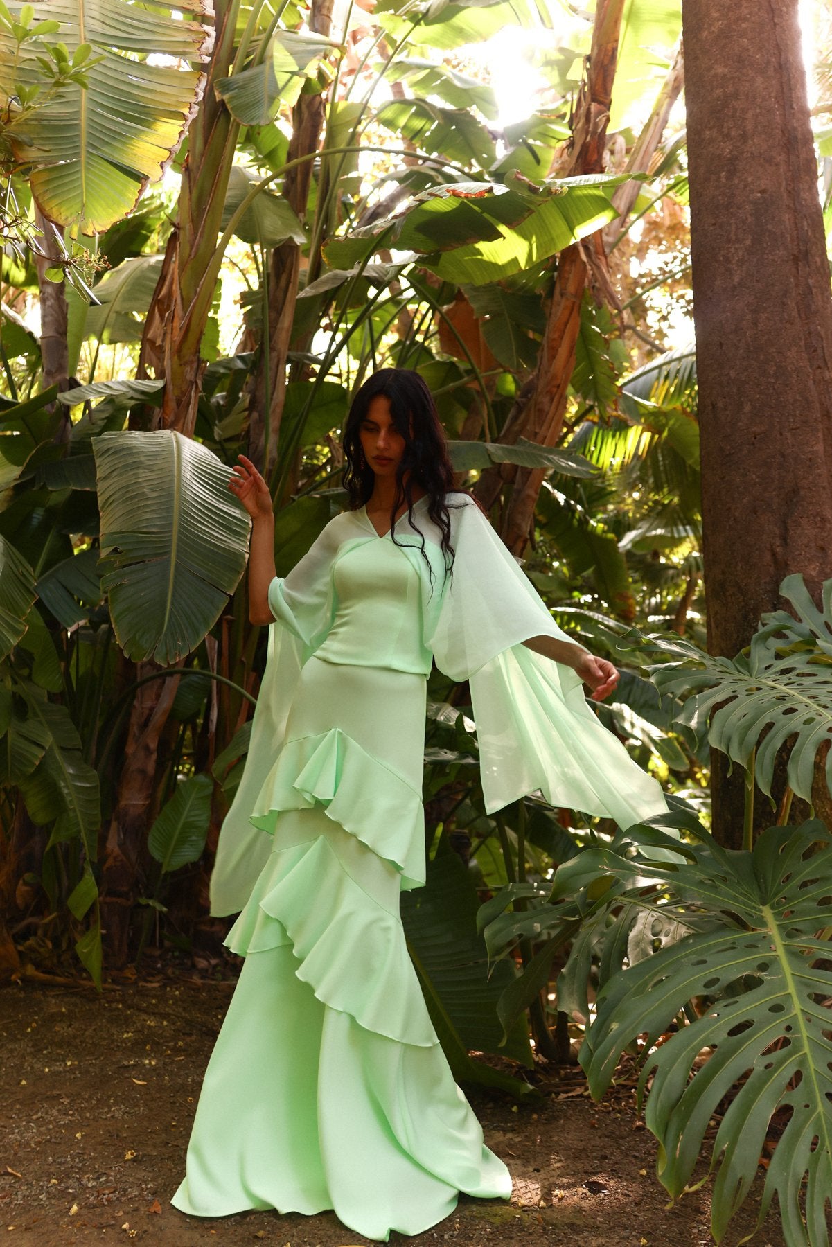 MIPHAI Falda Zinia Menta Invitada