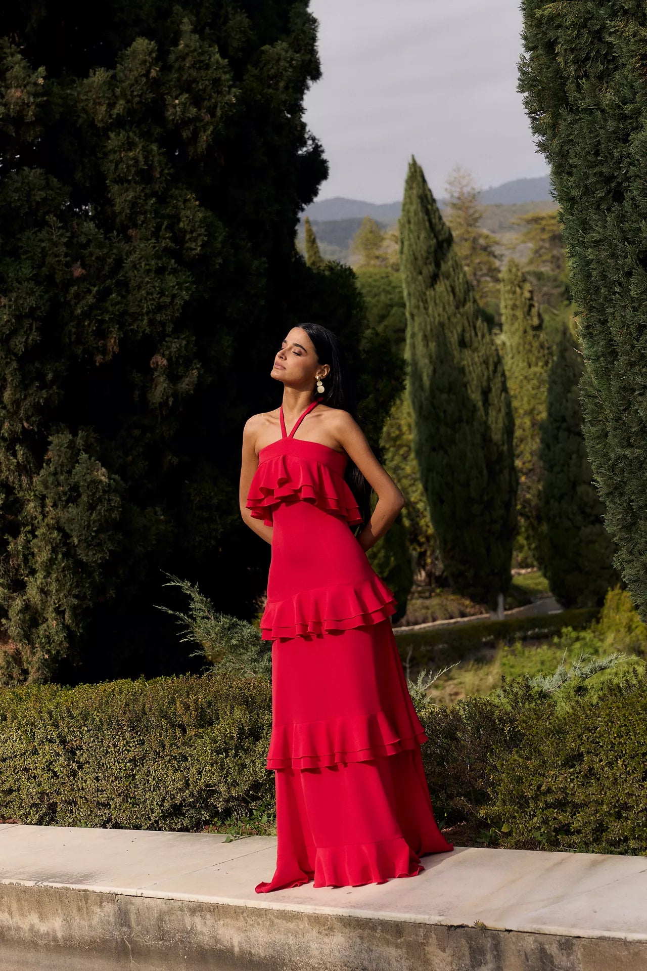 MIPHAI Vestido Amapola Rojo Invitada