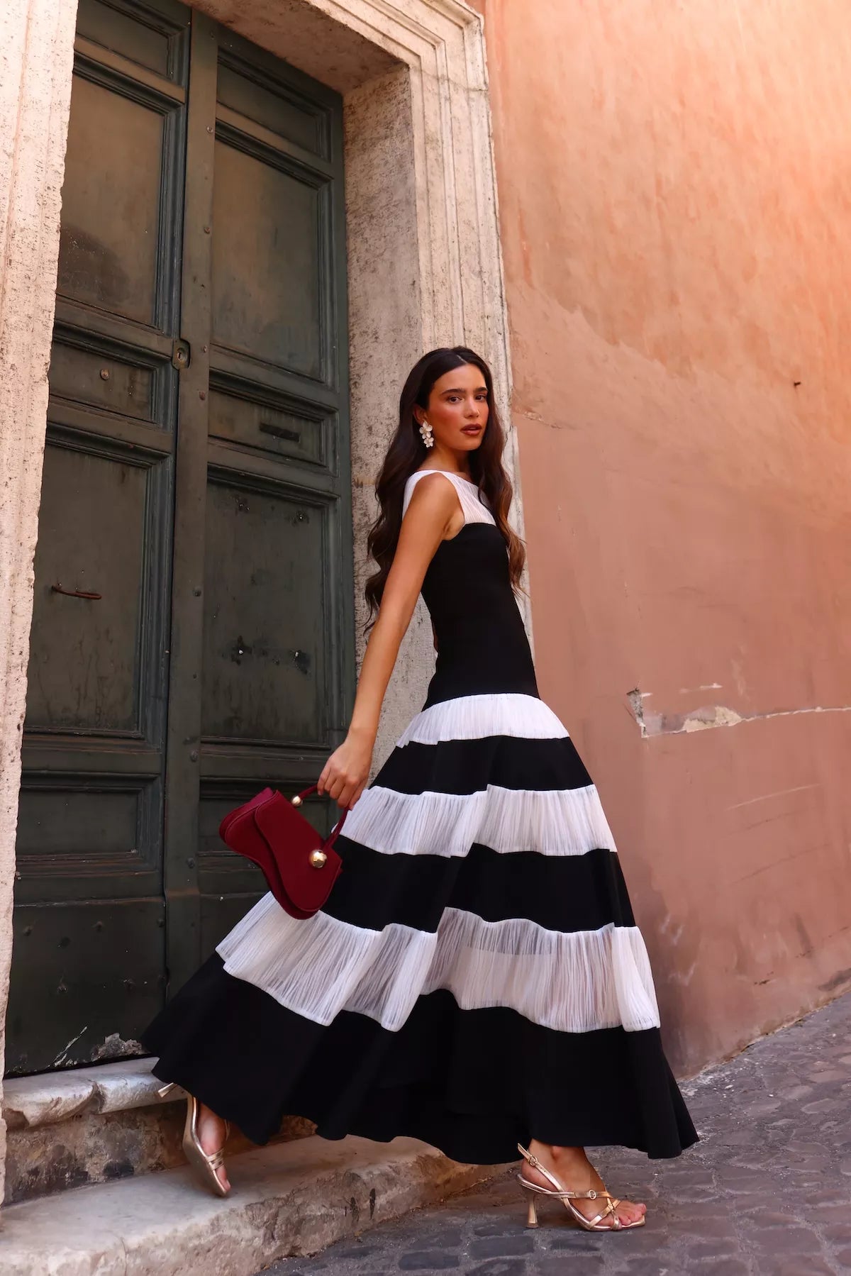 Vestido Fiorita Blanco y Negro