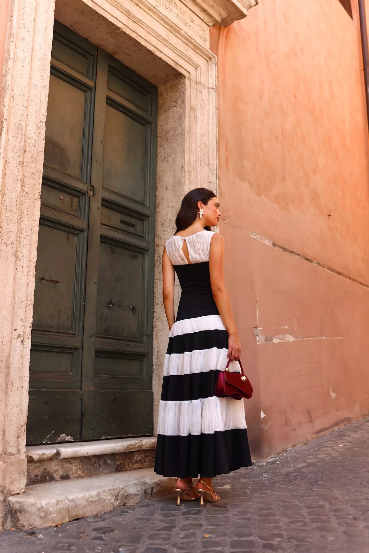 Vestido Fiorita Blanco y Negro