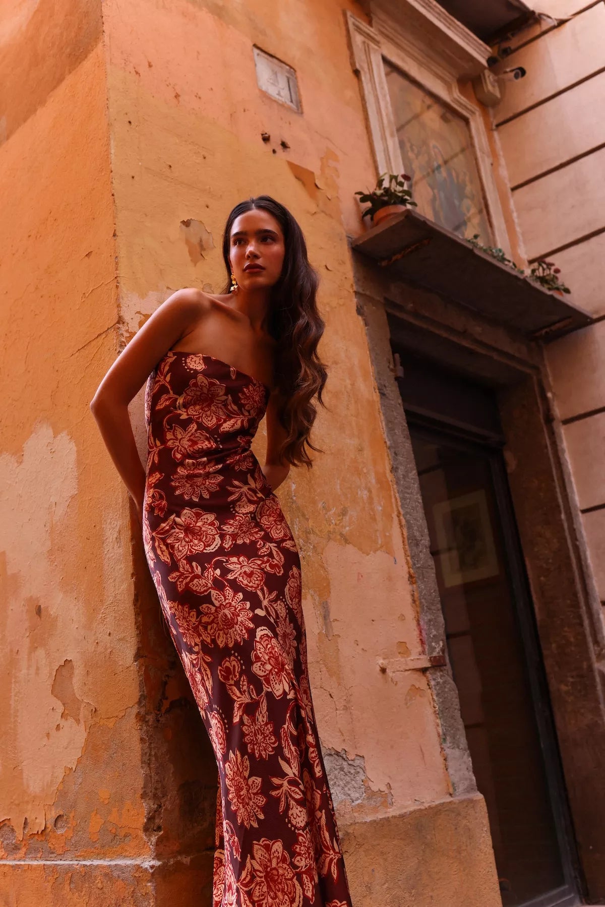 Habana Terracotta Floral Print Dress