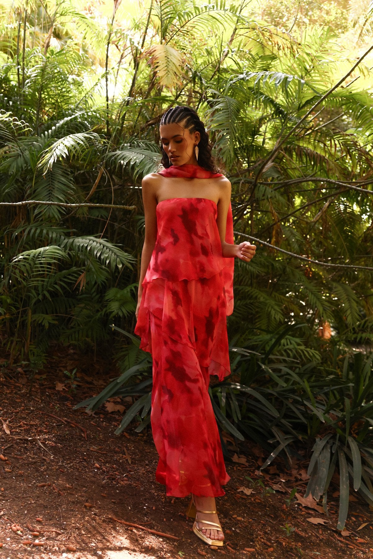 MIPHAI Vestido Karol Estampado Coral Invitada