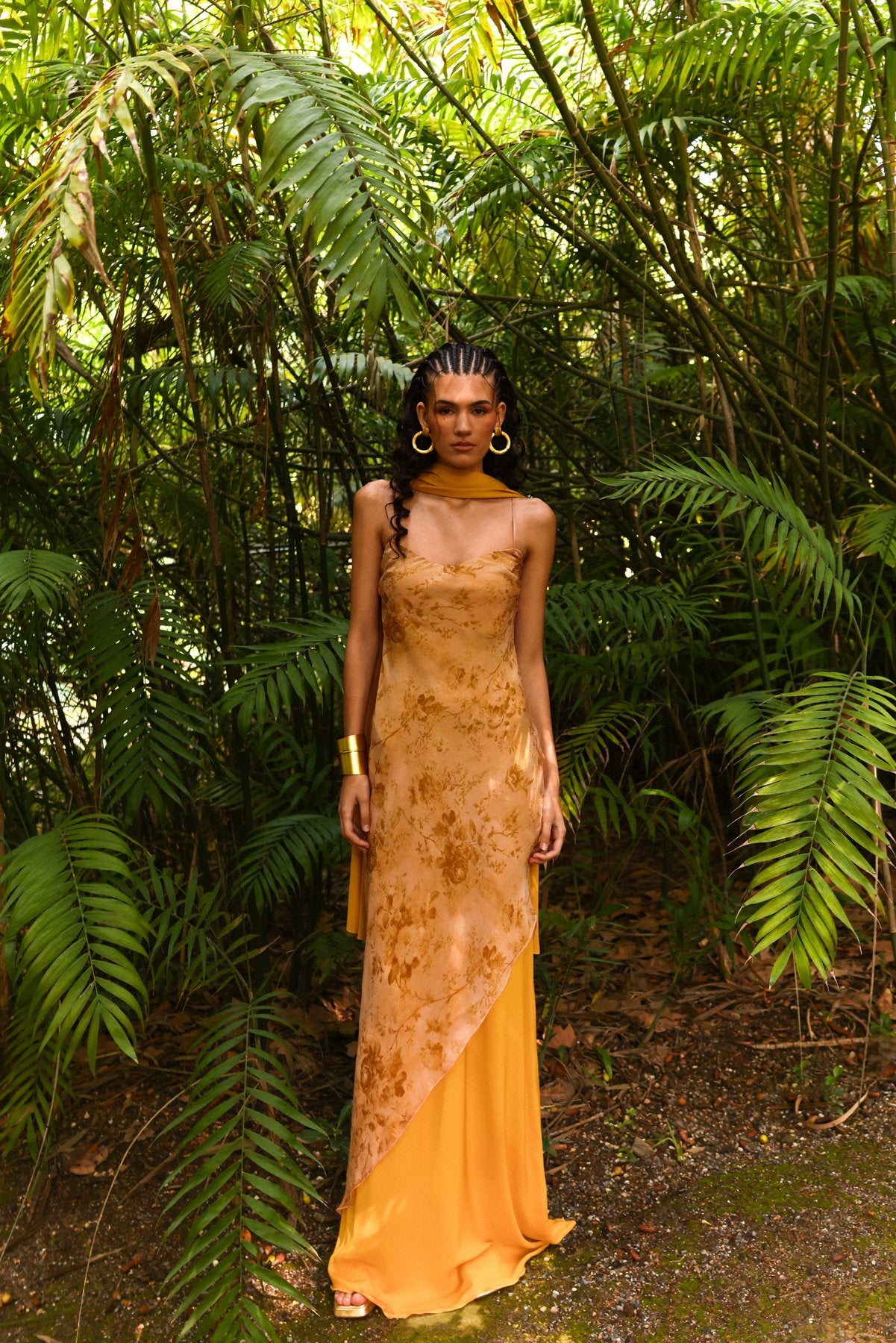 MIPHAI Vestido Moka Mostaza Invitada