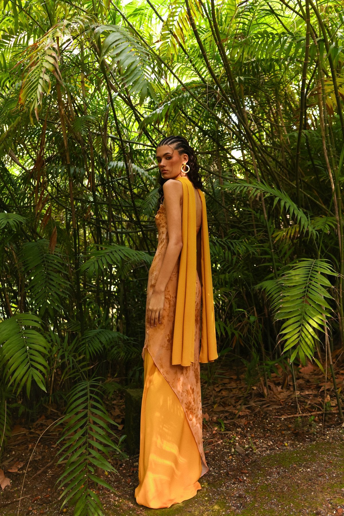 MIPHAI Vestido Moka Mostaza Invitada