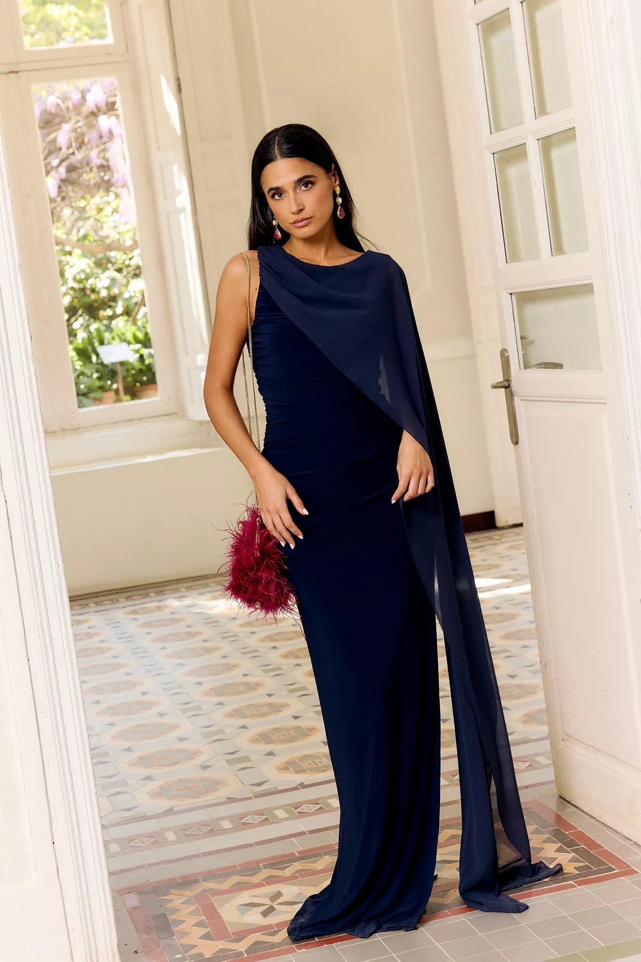 MIPHAI Vestido Salvia Azul Marino Invitada