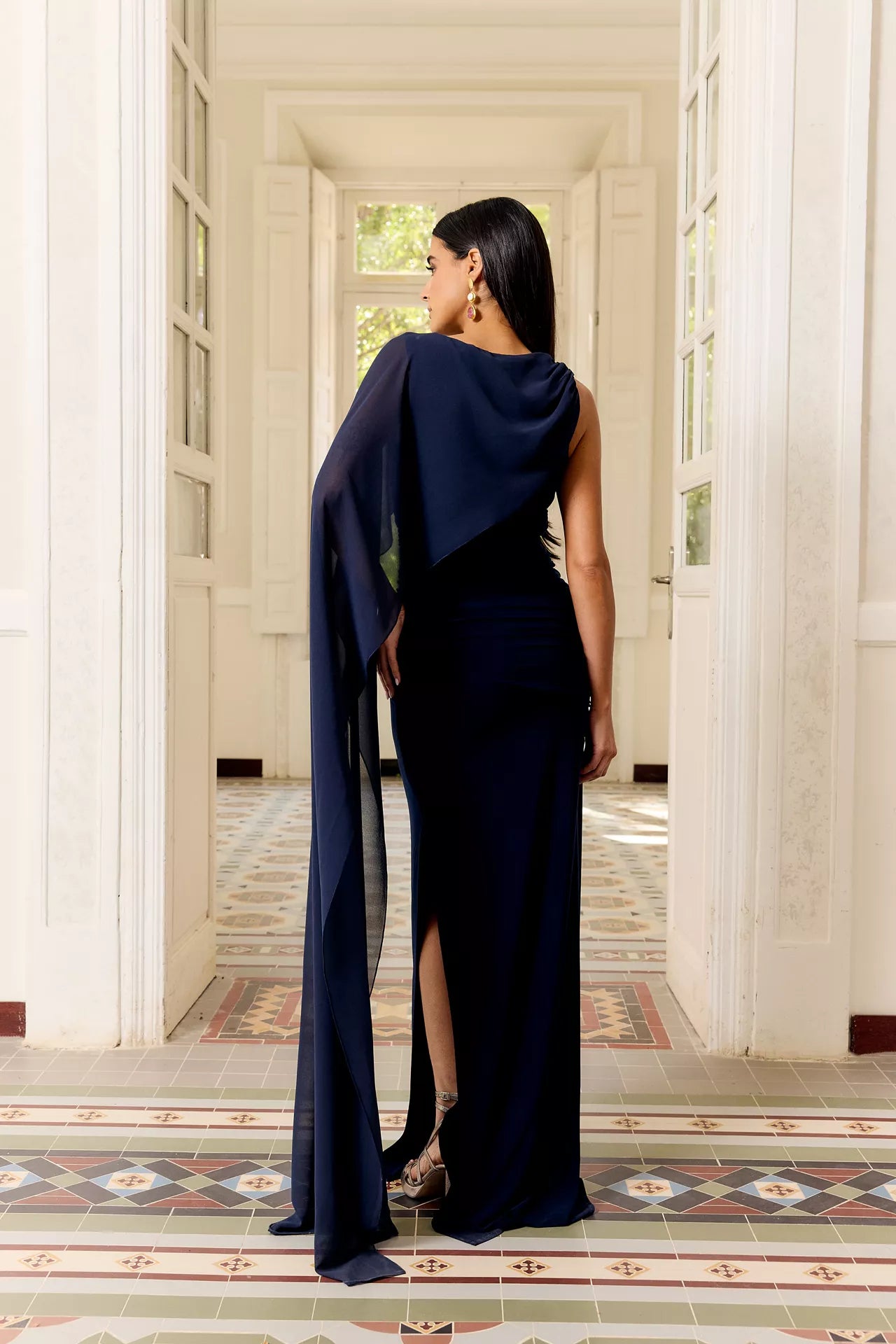 MIPHAI Vestido Salvia Azul Marino Invitada