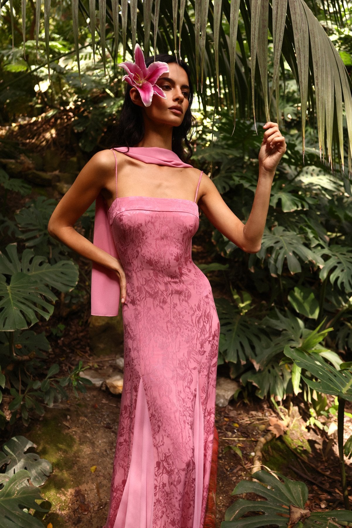 MIPHAI Vestido Tempo Rosa Invitada