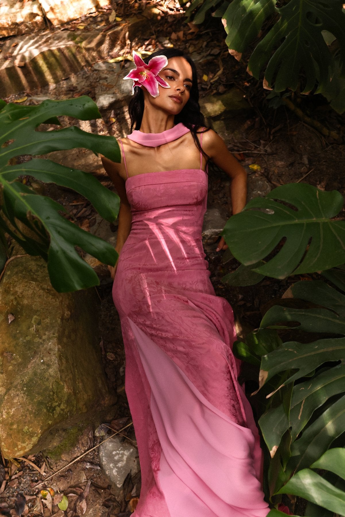 MIPHAI Vestido Tempo Rosa Invitada