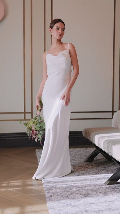 Vestido novia largo Hera Vestido boda civil blanco 