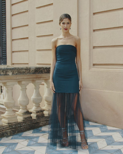 Vestido Rose Azul Marino