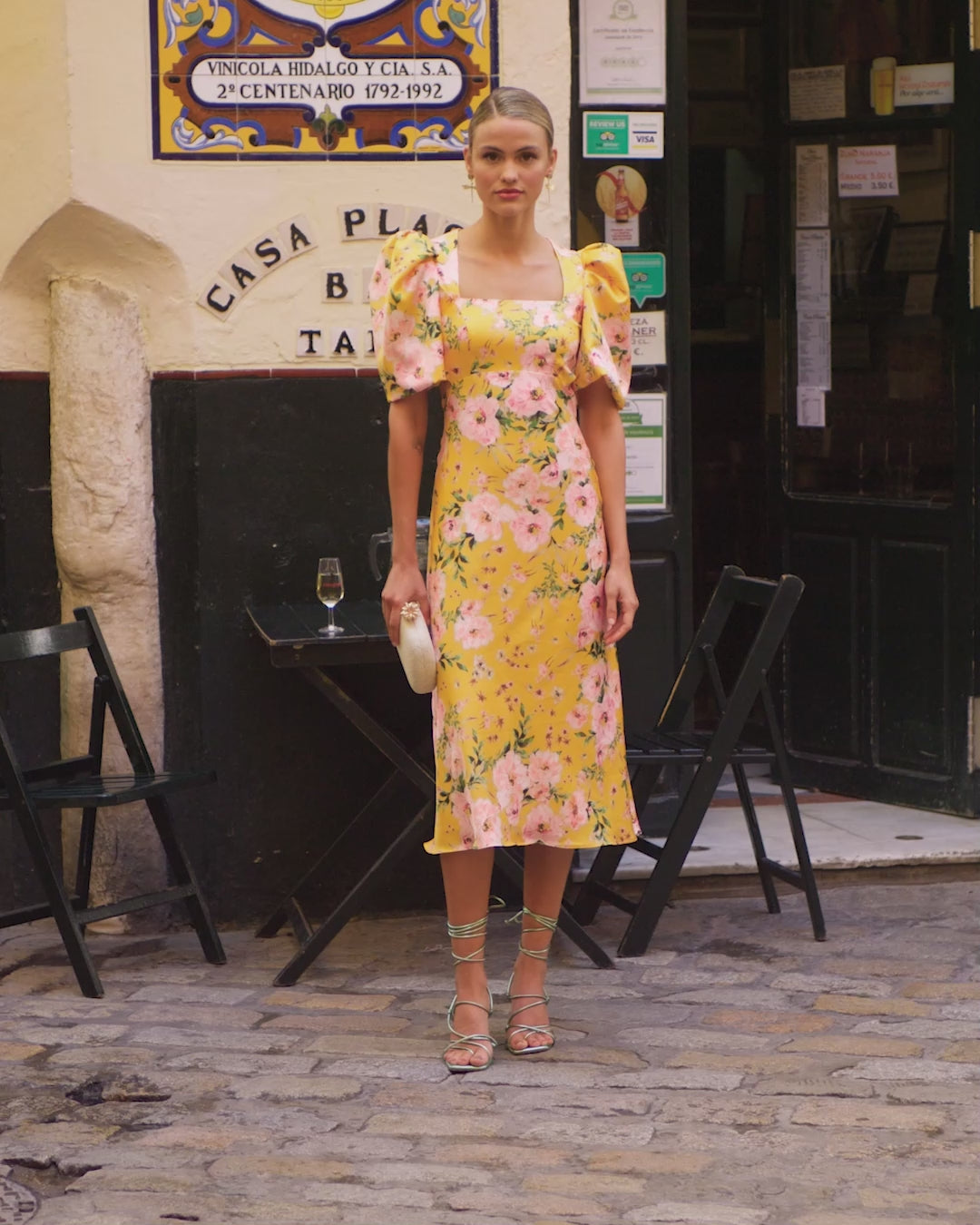 Vestido Pipa Estampado Floral Amarillo