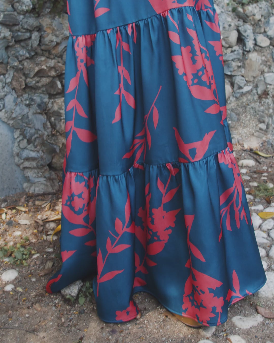 Falda Larga Martina Estampado Azul