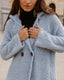 Blue Versalles knitted pea coat